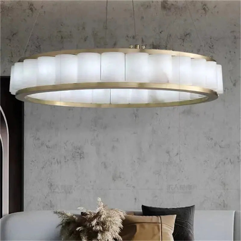 Alabaster Circle Round Pendant Chandelier ChandeliersLife®