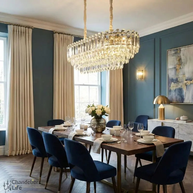 2025 Nordic Modern Elegant Crystal Oval Elegant Chandelier