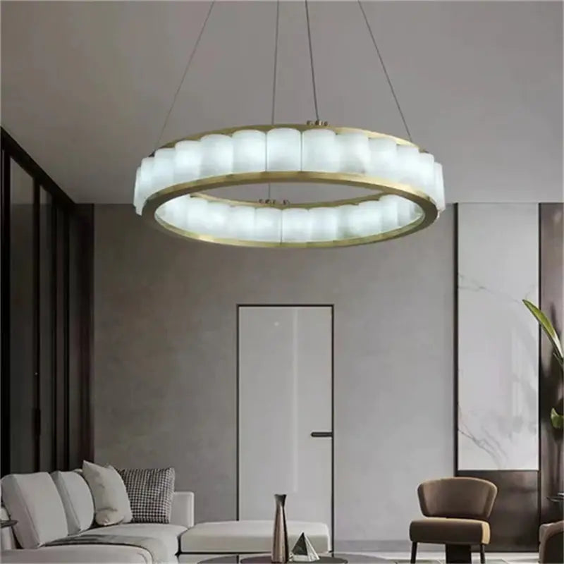 Alabaster Circle Round Pendant Chandelier ChandeliersLife®