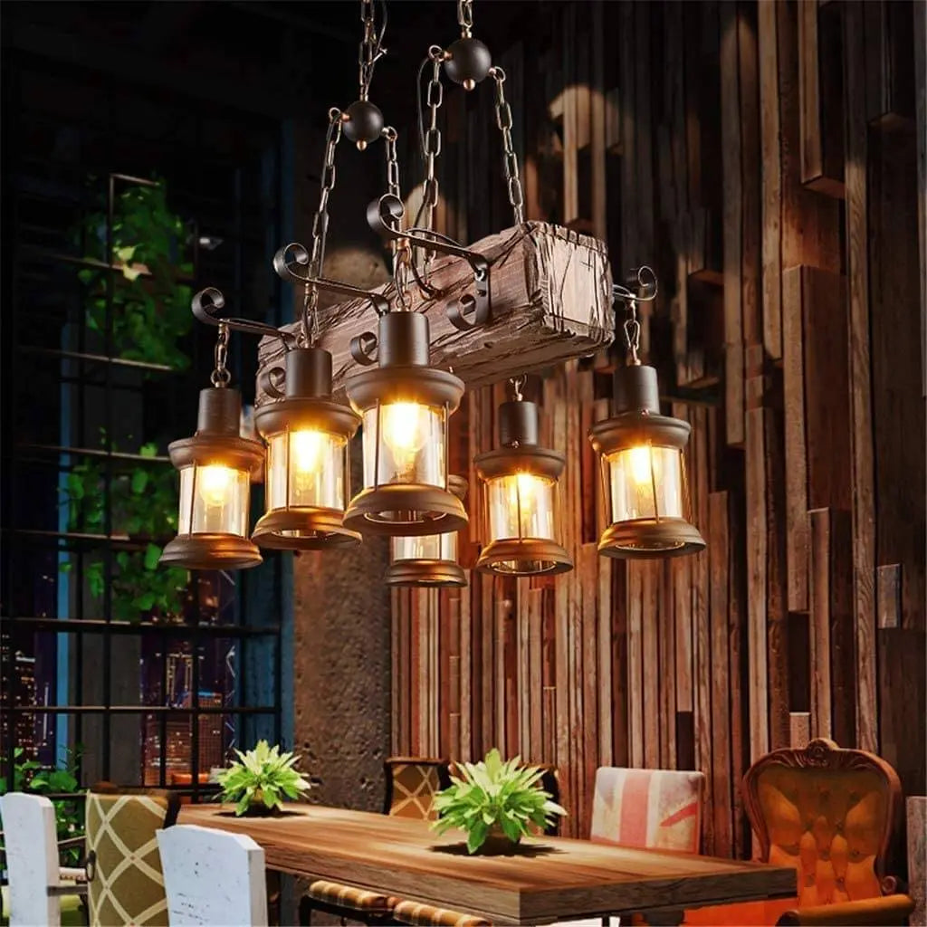 Farmhouse Wood Beam Chandelier ChandeliersLife®