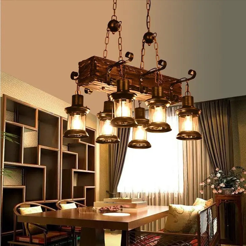 Farmhouse Wood Beam Chandelier ChandeliersLife®