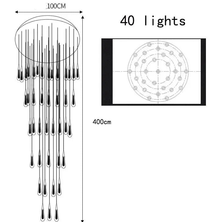 Raindrop Chandelier Decorative Stair Ceiling Crystal Light Fixture ChandeliersLife®