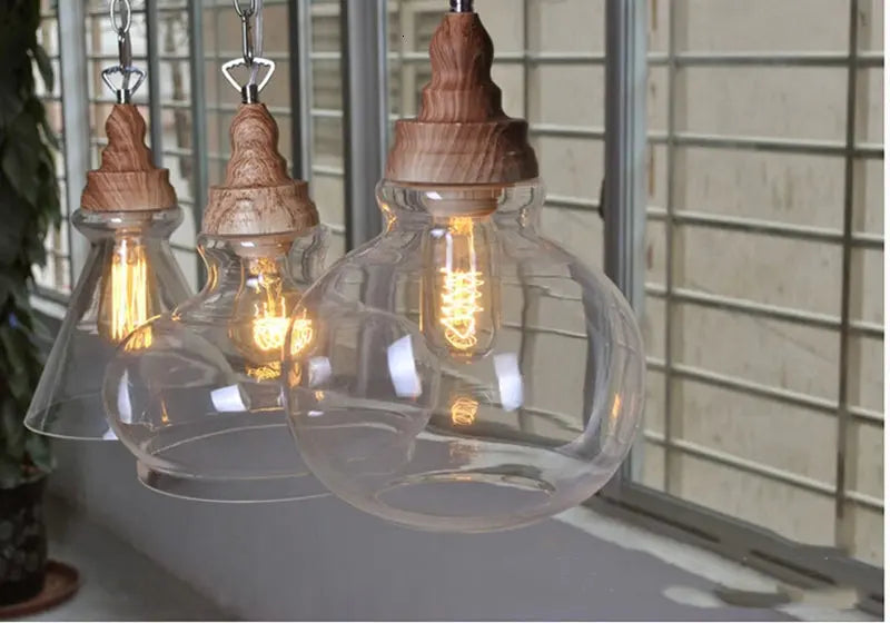 Creative Wood Single Head Pendant Lamp Nordic