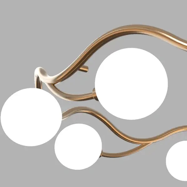 Horizontal Circle Milk White Ball Chandelier Nordic