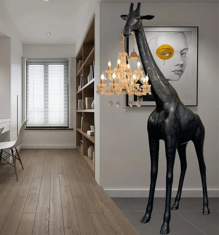 Art Sculpture Giraffe Floor Chandelier - Black ChandeliersLife®