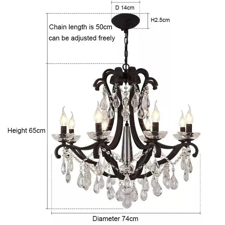 Rustic Chandelier Black Crystal Hanging Light ChandeliersLife®