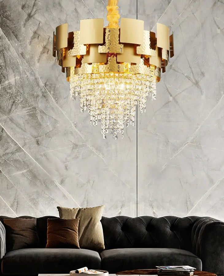 Luxury Rectangular Round Gold High Class Crystal Chandelier ChandeliersLife®