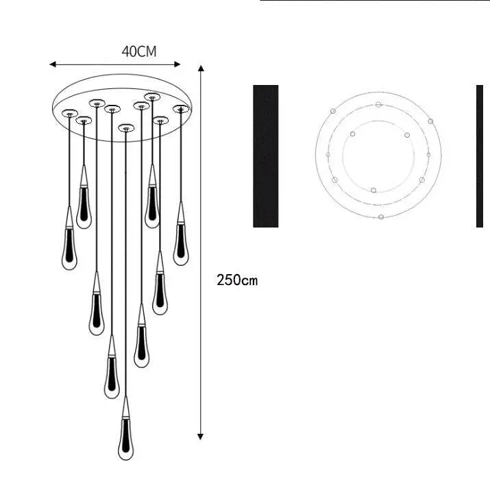 Raindrop Chandelier Decorative Stair Ceiling Crystal Light Fixture ChandeliersLife®