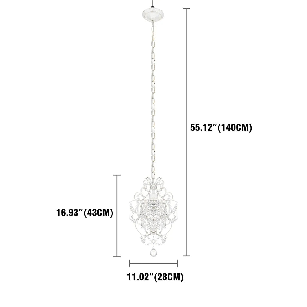 One Light Crystal White Chandelier ChandeliersLife®
