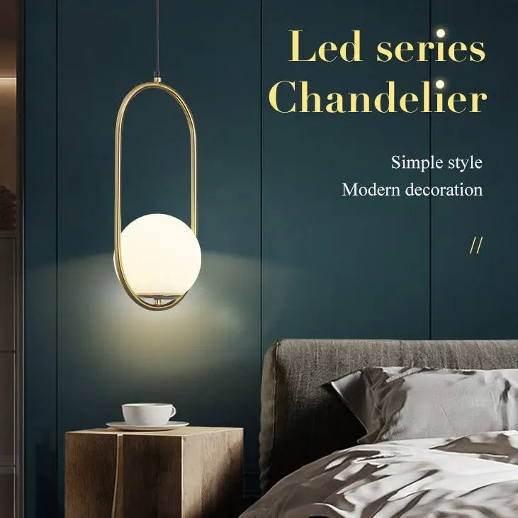 White Single Ball Pendant Chandelier ChandeliersLife®