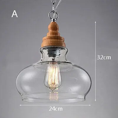 Creative Wood Single Head Pendant Lamp Nordic