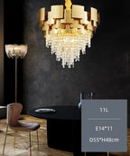 Luxury Rectangular Round Gold High Class Crystal Chandelier ChandeliersLife®