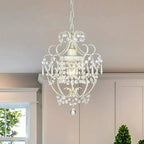 One Light Crystal White Chandelier ChandeliersLife®