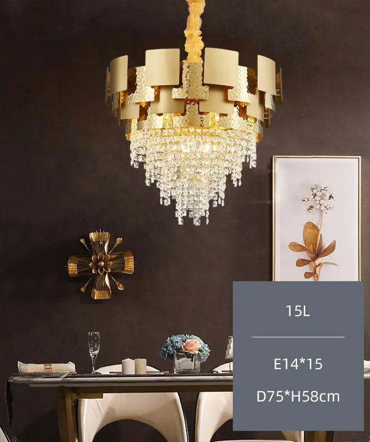 Luxury Rectangular Round Gold High Class Crystal Chandelier ChandeliersLife®