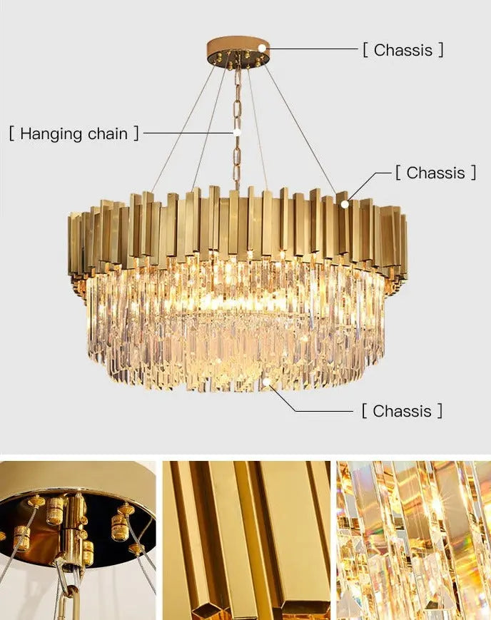 Modern Stainless Steel Luxury Crystal Chandelier ChandeliersLife®