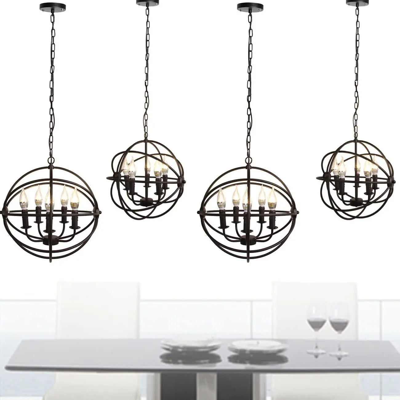 5 Light Unique Globe Chandelier ChandeliersLife®