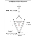 Retro Vintage Cooper Crystal Drops Chandelier ChandeliersLife®