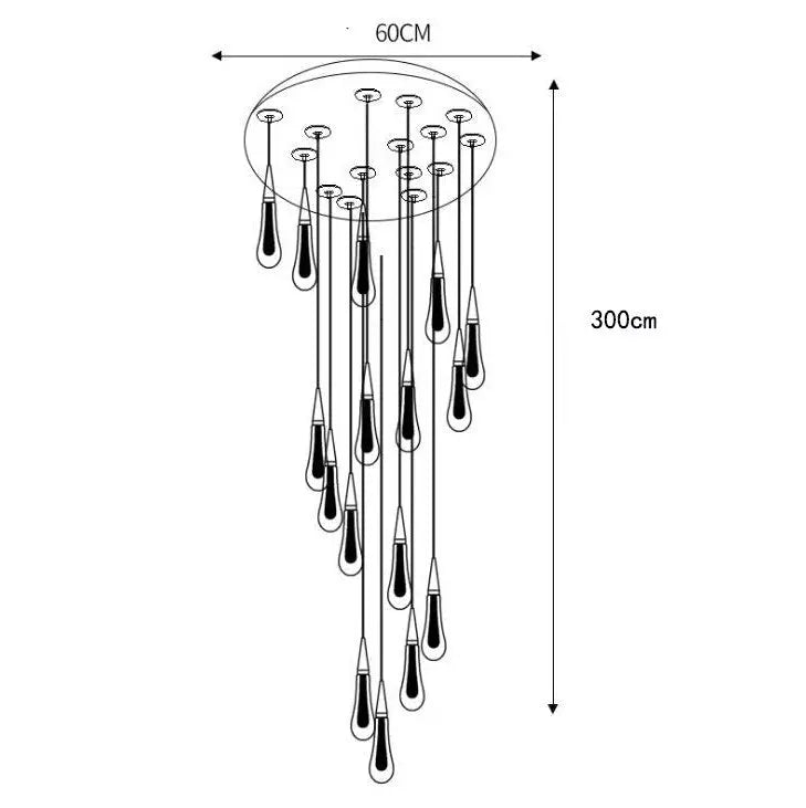 Raindrop Chandelier Decorative Stair Ceiling Crystal Light Fixture ChandeliersLife®