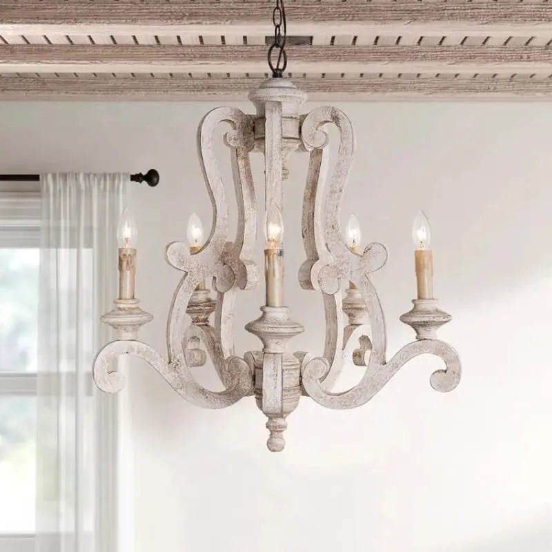 Farmhouse Wooden Chandelier For children's Room Bedroom Suspension Light Antique Hanging Lamp American Retro Loft Ceiling lamp ChandeliersLife®