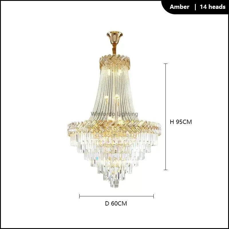 2023 Luxury Duplex Villa Crystal Chandelier ChandeliersLife®