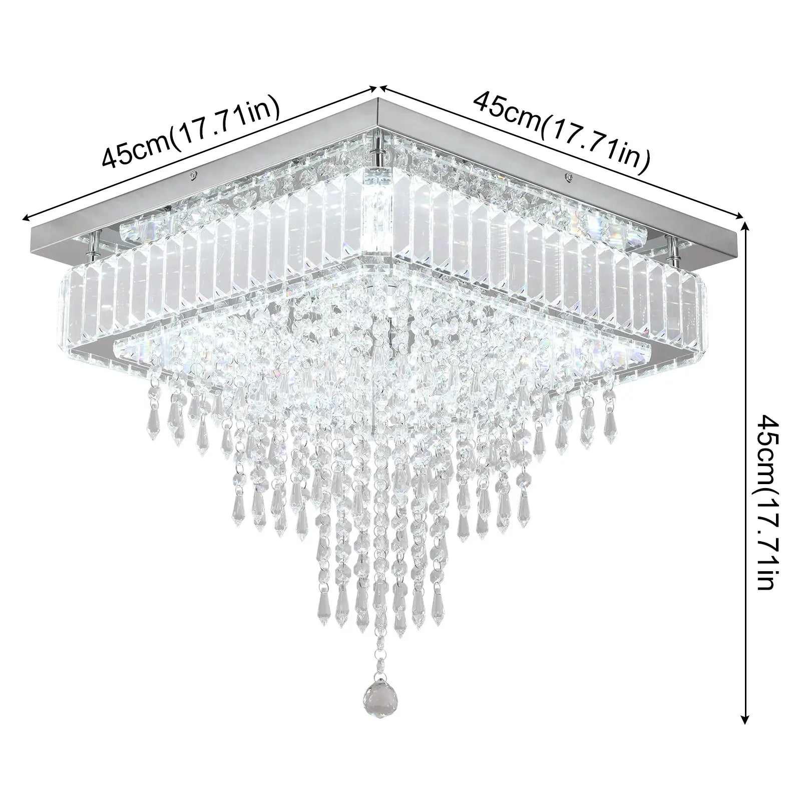 Modern Square Raindrop Ceiling Chandelier GreeLustr